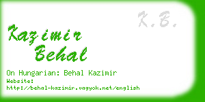 kazimir behal business card